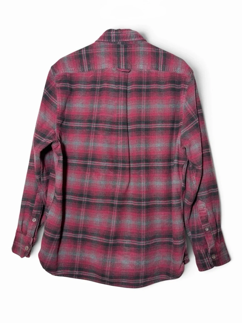 Jachs Men's Maroon Plaid Heritage Flannel Button-Up L
